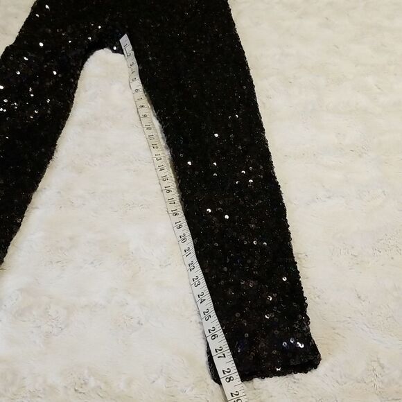 French Connection Sequin Pants Womens Size Medium Black - Picture 5 of 9